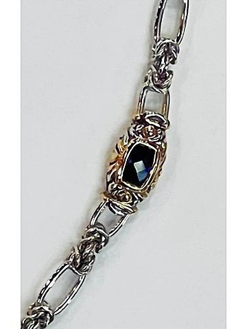 John Mederios John Medeiros Two Tone Link Necklace With Amethyst in Silver/Gold (view 2)