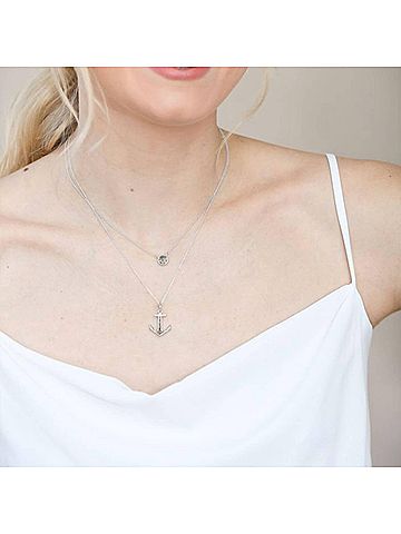 Dune Jewelry Women's Anchor Necklace in Silver (view 2)