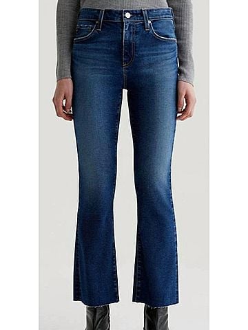 AG Jeans Farrah Boot Crop Mid Rise Jean in Blue (view 2)