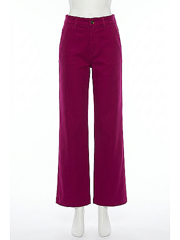 AG Jeans Stella Palazzo Corduroy Jeans in Dark Magenta (view 1)