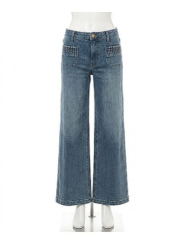 Kut from the Kloth Maya High Rise Wide Leg Patch Jeans in Affection (view 1)