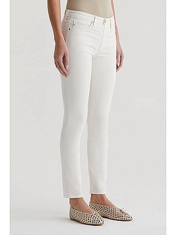 AG Jeans Mari High-Rise Slim Straight Leg Denim in Powder (view 2)
