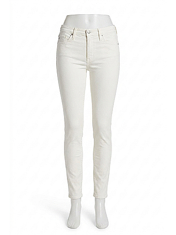 AG Jeans Mari High-Rise Slim Straight Leg Denim in Powder (view 1)