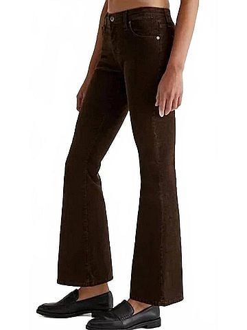 AG Jeans Angeline Mid Rise Brown Cord in Brown (view 2)