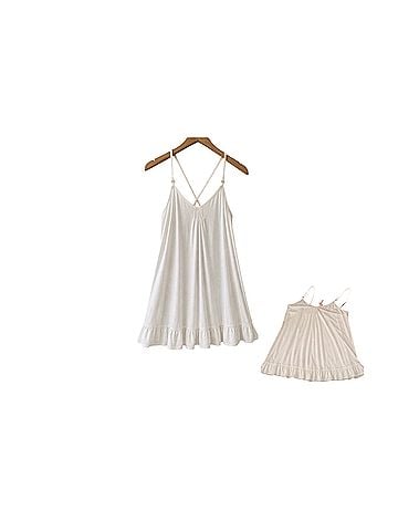 Victoria's Secret Bra-Top Ruffle Mini Dress Casual Dress (view 2)