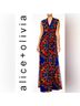 Alice + Olivia Print Red Blue Casual Dress Size 0X - photo 4