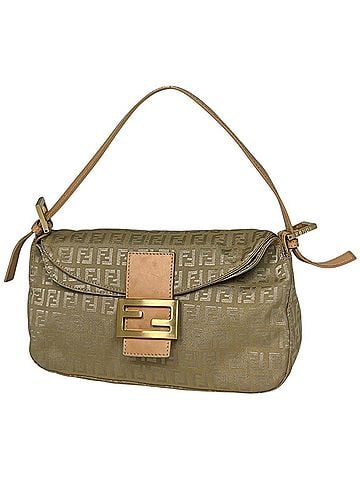 Fendi Fendi FENDI handbag, zucchino pattern, Mamma Baguette, canvas, beige, 8BR003, women's. (view 1)