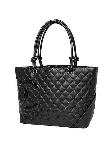 Chanel Chanel Cambon Line Large Tote Bag, Coco Mark, Leather, Black, A25169, Women's (view 1)