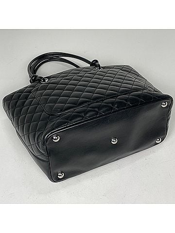 Chanel Chanel Cambon Line Large Tote Bag, Coco Mark, Leather, Black, A25169, Women's (view 2)