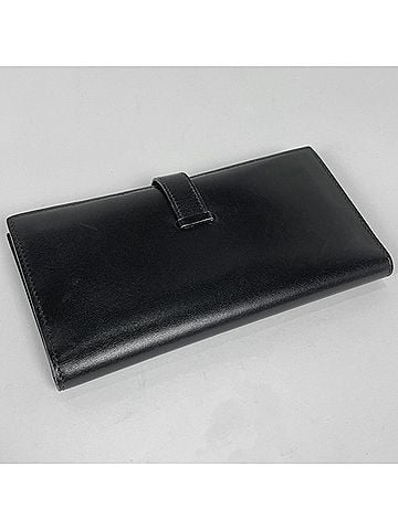 Hermès Hermes Bearn Long Wallet, Box Calf Leather, Black, ?H, Women's (view 2)