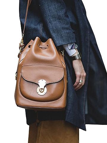 Ralph Lauren Collection Ricky Leather Bucket Bag (view 1)