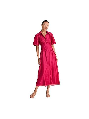 Tuckernuck organza puff sleeve Delaney midi Casual Dress (view 1)