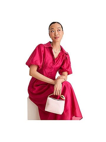 Tuckernuck organza puff sleeve Delaney midi Casual Dress (view 2)