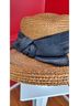 Eric Javits 100% Straw Brown Black Sun Hat Size 22 - photo 5
