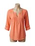 Express 100% Polyester 100% Polyester Orange Long Sleeve Blouse Size S - photo 1
