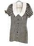 REVOLVE 100% Polyester Houndstooth Tweed Black White Casual Dress Size XXS - photo 1