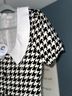 REVOLVE 100% Polyester Houndstooth Tweed Black White Casual Dress Size XXS - photo 7