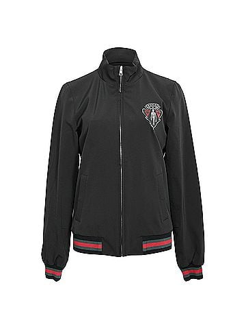 Gucci Gucci Equestrian Zip Front Jacket in Black Polyester (view 1)