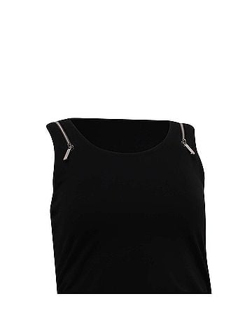 Michael Kors Michael Michael Kors Zipper Detailed Tank Top in Black Cotton (view 2)