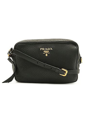 Prada PRADA Vitello Daino Shoulder Bag Pochette Leather NERO Black 1BH079 (view 1)