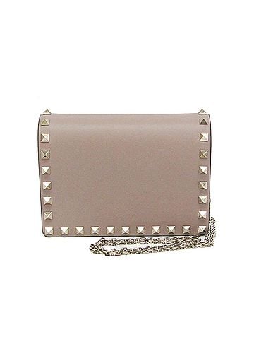 Valentino Garavani Valentino Garavani Rock Studs Women's Leather Shoulder Bag Pink Beige (view 1)