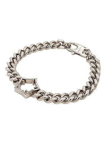 Fendi FENDI bracelet, chain curved chain, star motif, FF metal, cubic zirconia, S size, 7AJ785 (view 2)