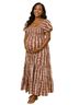 OPT 100% Polyester Paisley Floral Brown Ivory Casual Dress Size L - photo 2