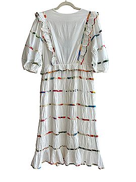 FARM Rio Mixed Off-White Prints Midi Casual Dress (view 2)
