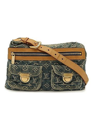 Louis Vuitton LOUIS VUITTON Louis Vuitton Monogram Denim Baggy PM Shoulder Bag Blue M95049 (view 1)