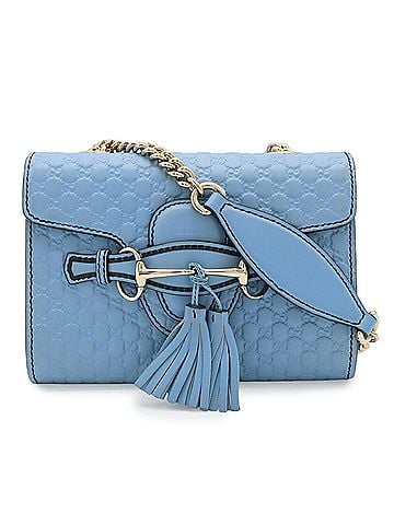 Gucci GUCCI Microguccissima Emilie Chain Shoulder Bag Pouch Tassel Leather Light Blue 449636 (view 2)