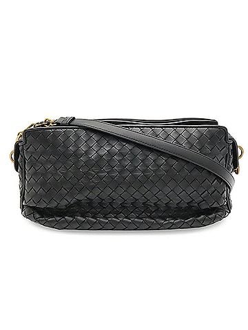 Bottega Veneta BOTTEGA VENETA Intrecciato Shoulder Bag/Pochette, Leather, Black, 611240 (view 1)
