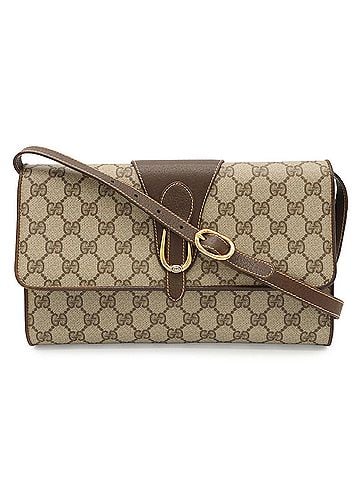 Gucci GUCCI Old Gucci GG Plus Shoulder Bag Pochette Leather Beige Brown 904.02.050 (view 1)