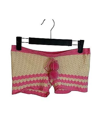 Free People Pink Striped Wool Blend Sweater Pom Pom Short Shorts (view 1)