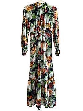 Anthropologie Somerset Maxi Long Sleeve Mockneck Chiffon Casual Dress (view 1)