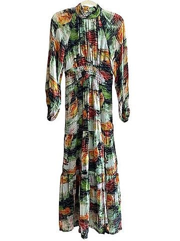 Anthropologie Somerset Maxi Long Sleeve Mockneck Chiffon Casual Dress (view 1)