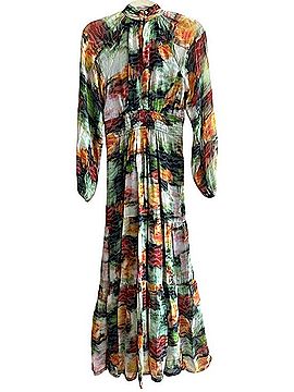 Anthropologie Somerset Maxi Long Sleeve Mockneck Chiffon Casual Dress (view 2)