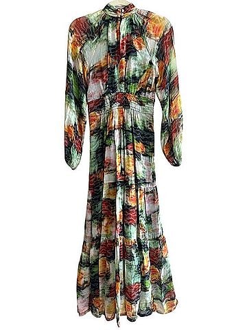 Anthropologie Somerset Maxi Long Sleeve Mockneck Chiffon Casual Dress (view 2)