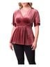 Kiyonna Burgundy Pink Blouse Size 1X - photo 1
