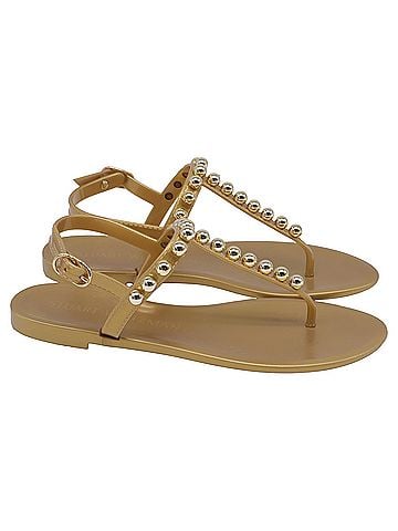 Stuart Weitzman Stuart Weitzman Goldie Jelly Sandals in Gold PVC (view 1)