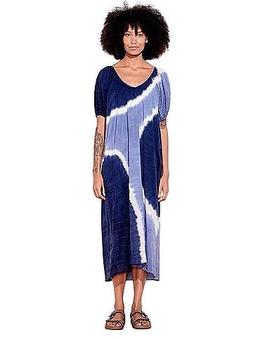 Anthropologie Sundry Bubble Sleeve Tye Dye Maxi Dress Casual Dress (view 1)