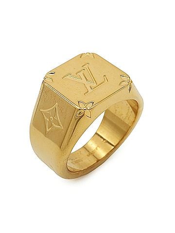 Louis Vuitton LOUIS VUITTON Louis Vuitton Signet Ring Monogram Size L (approx. Japanese size) GP Gold M80191 (view 1)