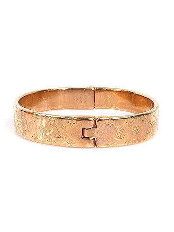 Louis Vuitton Louis Vuitton LOUIS VUITTON Bracelet Bangle Cuff Nanogram Metal Pink Gold Women's h32394a (view 2)