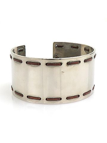 Loewe Loewe LOEWE Bangle Bracelet Metal Leather Silver Women's 56738d (view 2)
