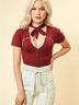 Camp Collection Solid Red Bodysuit Size S - photo 16
