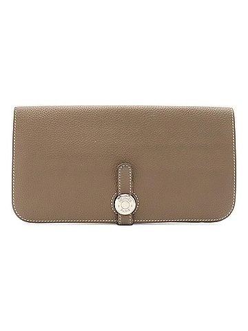 Hermès HERMES Dogon Rect Verso Long Bi-fold Wallet Togo Leather Etoupe Greige D Stamp (view 1)