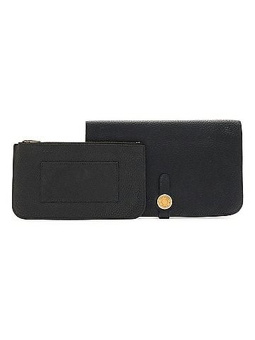 Hermès HERMES Dogon Duo GM Bi-fold Long Wallet Togo Leather Black Coin Purse ?F Stamp (view 1)