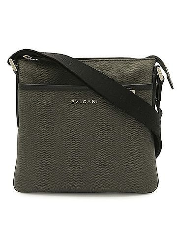 Bvlgari BVLGARI Weekend Shoulder Bag, Leather, Dark Gray/Black, 32459 (view 1)