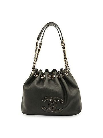 Chanel CHANEL Coco Mark Chain Shoulder Bag, Caviar Leather, Black (view 1)