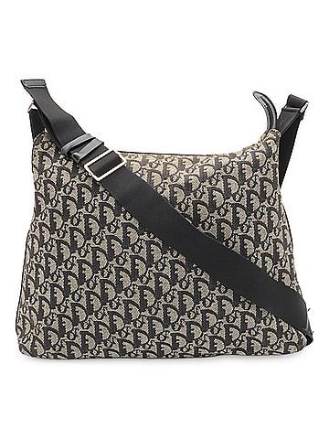 Christian Dior Christian Dior Trotter Shoulder Bag, Jacquard Canvas Leather, Black (view 1)