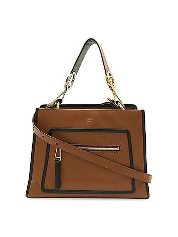 Fendi FENDI Runaway Small Shoulder Bag/Handbag, Leather, Brown/Black, 8BH344 (view 1)